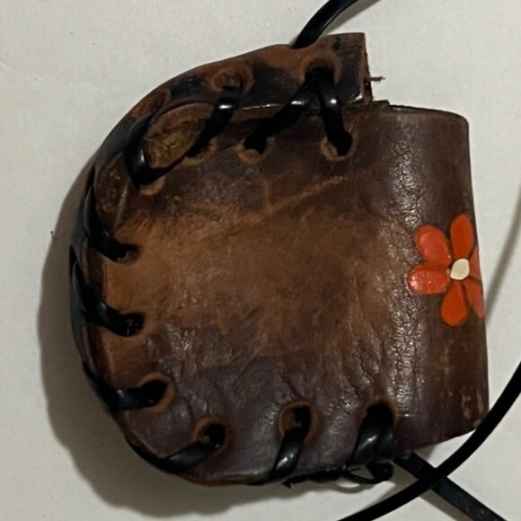 Mexican Leather Mini Coin Purse Handmade,  Handpainted - Picture 4 of 4